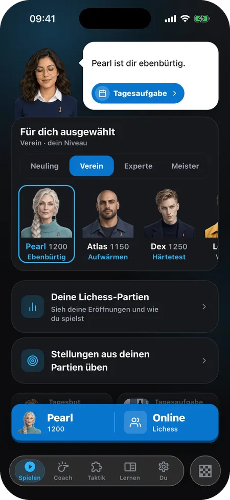 La pantalla de inicio de Eloqi en Deutsch