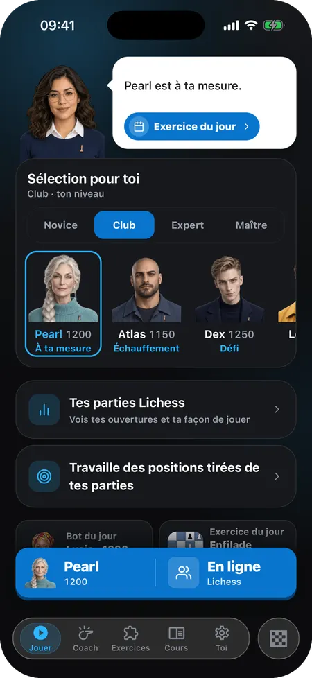 La pantalla de inicio de Eloqi en Français